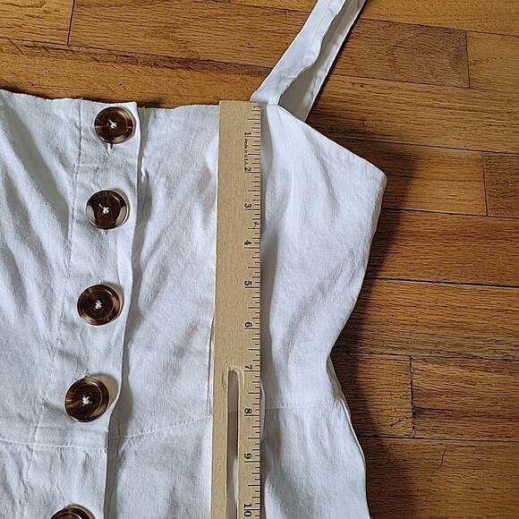 Forever 21 Belted Linen Blend Midi Sun Dress Fit Flare Coastal Summer - Picture 7 of 12